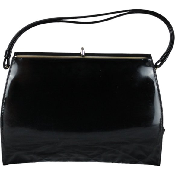 Vintage Theodor California Top Handle Bag Metal Frame Purse Faux Leather PU74 - Picture 1 of 8